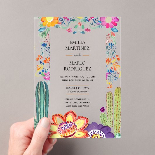 Invitations En Acrylique BUDGET Acrylique Clear Fiesta Folkart Mariage (In situ (ordinateur de poche))
