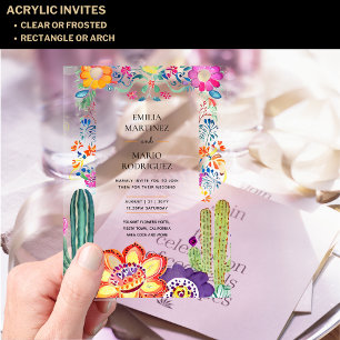 Invitations En Acrylique BUDGET Acrylique Clear Fiesta Folkart Mariage