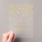 Invitations En Acrylique BUDGET Acrylique Clear Gold Lights élégant luxe (In situ (ordinateur de poche))