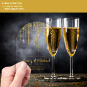 Invitations En Acrylique BUDGET Acrylique Clear Gold Lights élégant Luxe Ac