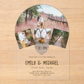 Invitations En Acrylique BUDGET Acrylique Clear Photo Collage Mariage Rusti (Recto)