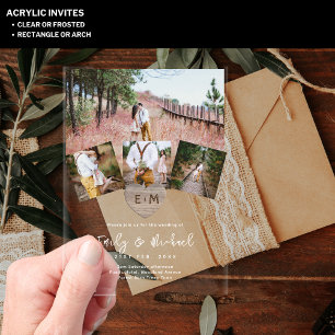 Invitations En Acrylique BUDGET Acrylique Collage Photo Mariage Moderne Cla