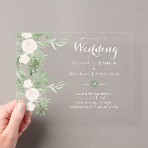 Invitations En Acrylique BUDGET Acrylique Fleurs de Magnolia de mariage cla