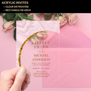 Invitations En Acrylique BUDGET Acrylique Mariage Dusty Blush Rose Gold Chi