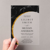 Invitations En Acrylique BUDGET Acrylique Mariage moderne Black Gold Minima (In situ (ordinateur de poche))