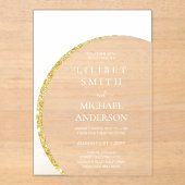 Invitations En Acrylique BUDGET Acrylique Mariage Moderne Blanc Or Minimal (Recto)