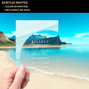 Invitations En Acrylique BUDGET Acrylique Mariage Pastel Bleu Aqua Blanc Te