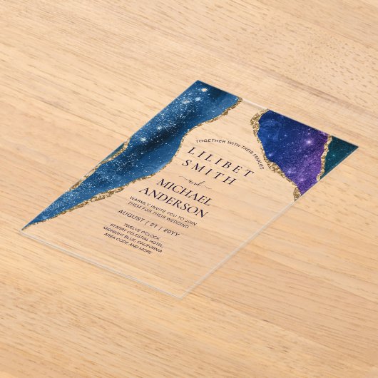 Invitations En Acrylique BUDGET Acrylique Mariage STARRY NUIT CELESTIAL SKI (Poser)