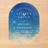 Invitations En Acrylique BUDGET Acrylique Mariage STARRY NUIT CELESTIAL SKI (Recto)