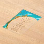 Invitations En Acrylique BUDGET Acrylique Mariage Turquoise Or Turquoise Ag (Poser)