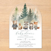 Invitations En Acrylique Budget Baby shower d'aquarelle des bois (Recto)
