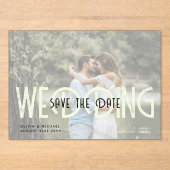 Invitations En Acrylique BUDGET Mariage acrylique Enregistrer la date photo (Recto)