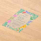 Invitations En Acrylique Bugs & Fleurs mignons Baby shower printemps & été (Poser)