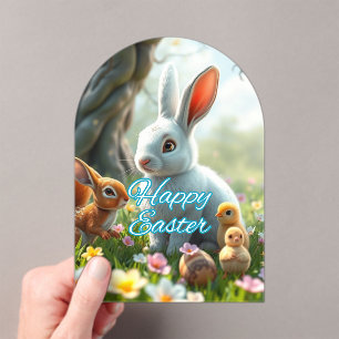 Invitations En Acrylique Bunny de Pâques