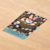 Invitations En Acrylique Bunny Gnome in Basket Easter Egg Hunt (Poser)