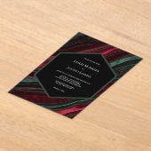 Invitations En Acrylique Burgundy and Hunter Green Velvet- Look  (Poser)