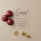 Invitations En Acrylique Burgundy Baroque Elegant Wedding