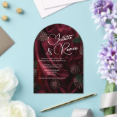 Invitations En Acrylique Burgundy Elegance  (Insitu (Mariage))