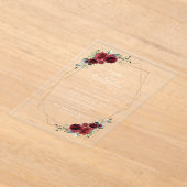 Invitations En Acrylique Burgundy Flowers, Red Flowers, Boho, Birthday (Poser)