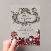 Invitations En Acrylique Burgundy Gold Alice au pays des merveilles Mariage (In situ (ordinateur de poche))