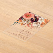 Invitations En Acrylique Burgundy Orange Floral Fall Wedding (Poser)