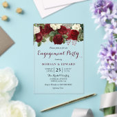 Invitations En Acrylique Burgundy Rouge Blanc Floral (Insitu (Mariage))