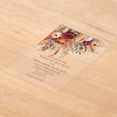 Invitations En Acrylique Burgundy Terracotta Florals Pampas Grass Wedding (Poser)