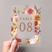 Invitations En Acrylique Burgundy Terracotta Wedding Acrylic Table Number (In situ (ordinateur de poche))