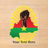 Invitations En Acrylique Burkina Faso Carte, drapeau et première révolution (Recto)