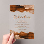 Invitations En Acrylique Burnt Orange Terracotta Agate Marble Bridal Shower (In situ (ordinateur de poche))