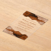 Invitations En Acrylique Burnt Orange Terracotta Agate Marble Wedding (Poser)