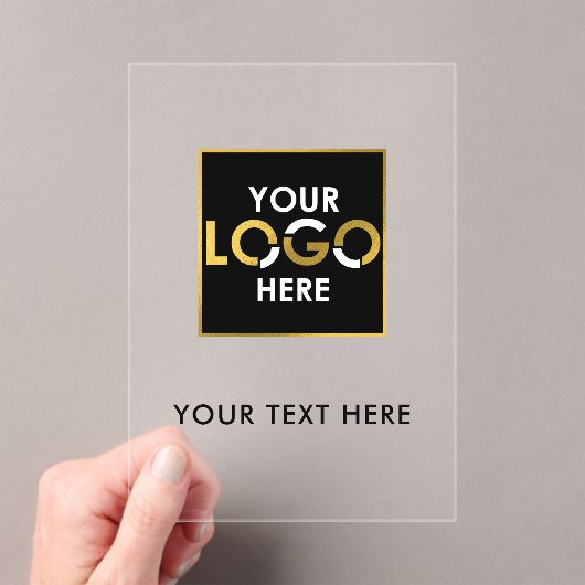 Invitations En Acrylique Business Gold Logo Modern Minimalist Branded (In situ (ordinateur de poche))