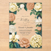 Invitations En Acrylique Buttercream, Vanilla Silk & Soft Apricot Wedding (Recto)