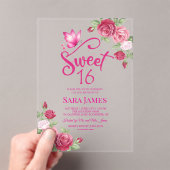 Invitations En Acrylique Butterfly Enchanted Rose Sweet 16 Birthday (In situ (ordinateur de poche))