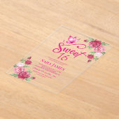Invitations En Acrylique Butterfly Enchanted Rose Sweet 16 Birthday (Poser)