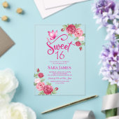 Invitations En Acrylique Butterfly Enchanted Rose Sweet 16 Birthday (Insitu (Mariage))