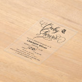 Invitations En Acrylique Butterfly Modern Minimal Baby Shower (Poser)