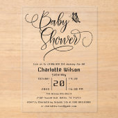 Invitations En Acrylique Butterfly Modern Minimal Baby Shower (Recto)