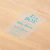 Invitations En Acrylique C`est un garçon Simple Blue Baby Baby shower garço (Poser)