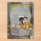 Invitations En Acrylique Cabine de pierre de famille rustique (Recto)