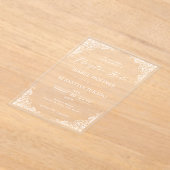 Invitations En Acrylique Cadre blanc Ornate Nuestra Boda Mariage espagnol (Poser)