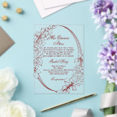 Invitations En Acrylique Cadre bordeaux Quinceanera espagnole (Insitu (Mariage))