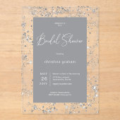 Invitations En Acrylique Cadre de luncheon de mariage moderne en diamant gl (Recto)