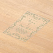 Invitations En Acrylique cadre de verdure Baptême (Poser)