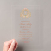 Invitations En Acrylique Cadre élégant Sainte Croix Première Sainte Communi (In situ (ordinateur de poche))