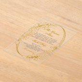 Invitations En Acrylique Cadre en or acrylique Quinceanera espagnol (Poser)