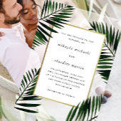 Invitations En Acrylique Cadre en or Faux avec Mariage Palm