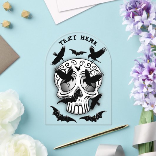 Invitations En Acrylique Calaveras décoratives Halloween (Insitu (Mariage))