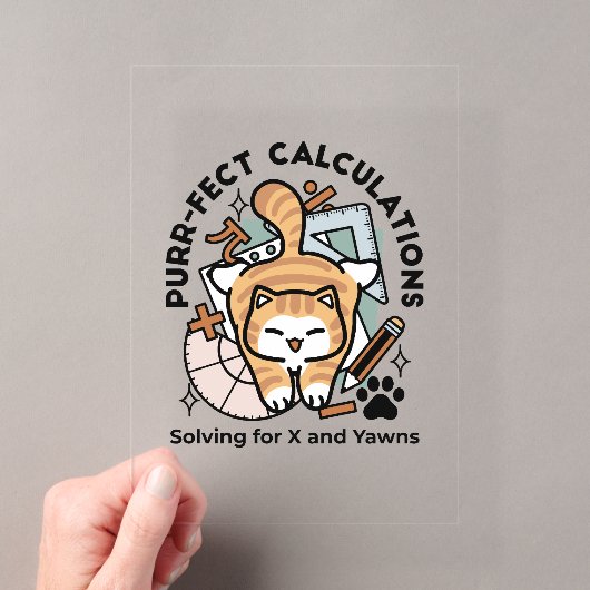 Invitations En Acrylique Calculs Parfaits – Création de chat de maths drôle (In situ (ordinateur de poche))