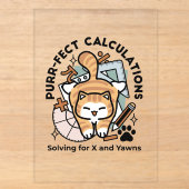 Invitations En Acrylique Calculs Parfaits – Création de chat de maths drôle (Recto)